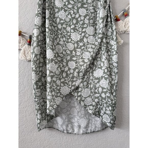 Wilfred Cressida Satin Light Birch Floral Midi Wrap Skirt Green Boho Coquette 6 - Picture 5 of 11